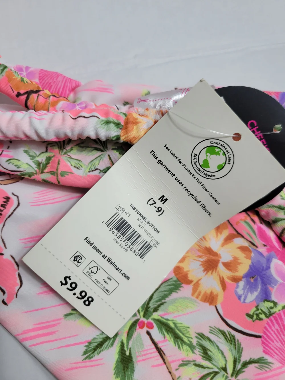 No Boundaries Pink Floral Bandeau Halter Bikini